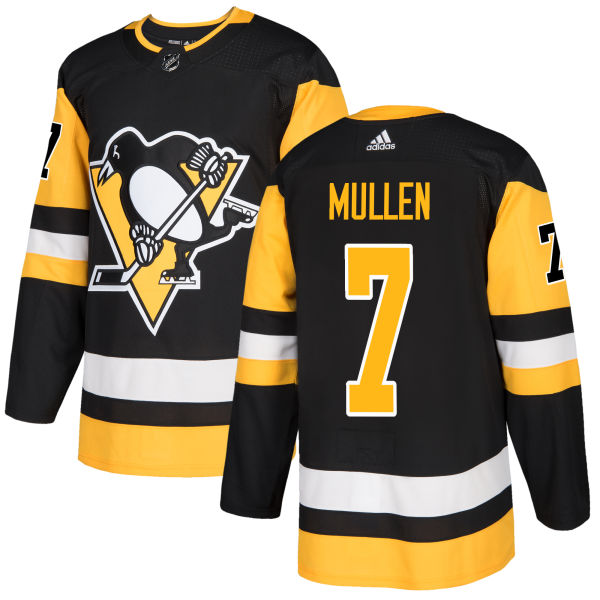 Adidas Penguins #7 Joe Mullen Black Home Authentic Stitched NHL Jersey